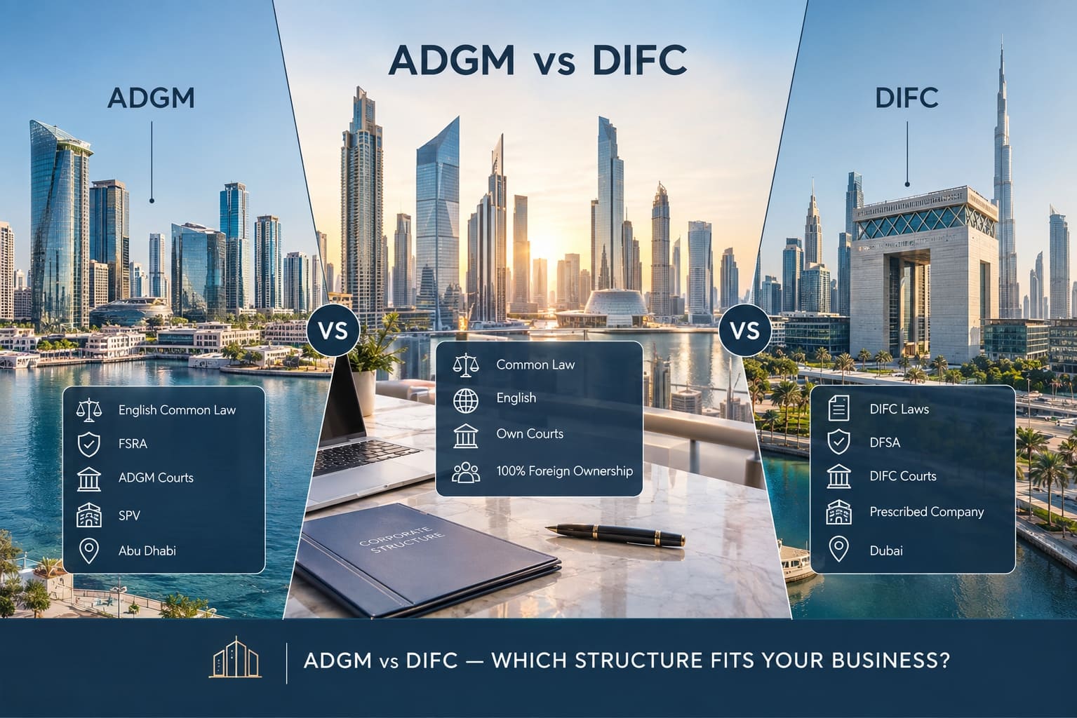 ADGM или DIFC: детальное сравнение двух финансовых центров ОАЭ